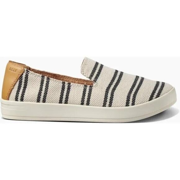 Reef Shoes - Reef Womens Cushion Sunrise TX Slip On Loafer, Black Striped, Size 9